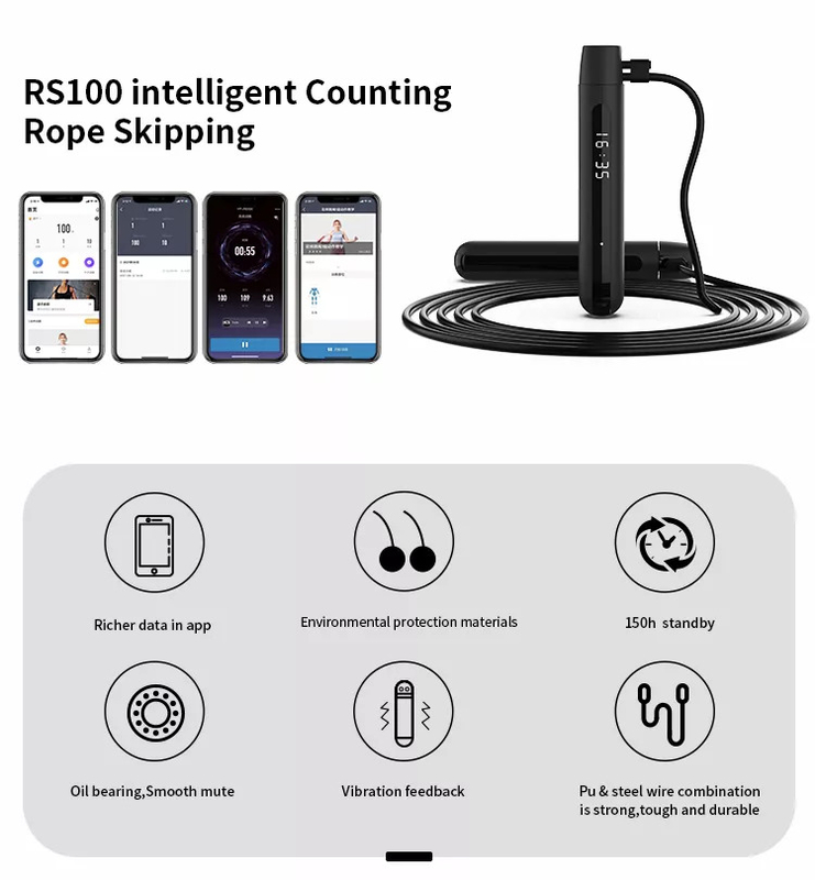 3M 調整速度 スマート デジタル PVC ジャンプロープ スマート ジャンプロープ 調整可能な運動 カロリーカウンター